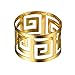 Derker Napkin Rings Pack, Set of 6 Hollow Out Round Napkin Rings for for Wedding, Party, Holiday, Dinner (Gold)