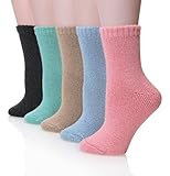QingStart Women's Super Soft and Thick Wool Crew Solid Color Winter Socks (Soild Color B)