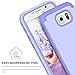 BENTOBEN Case Compatible with Samsung S6 Case, Shockproof Slim Three Layer Heavy Duty High Impact Resistant Soft Silicone Hard PC Hybrid Protective Case Cover for Samsung Galaxy S6 G920 Purple