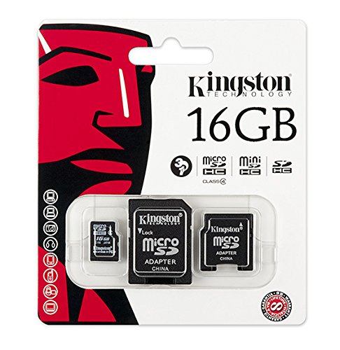 Micro secure digital high capacity 16gb class 4 w/2 adapters sdc4/16gb-2adp (740617173758)