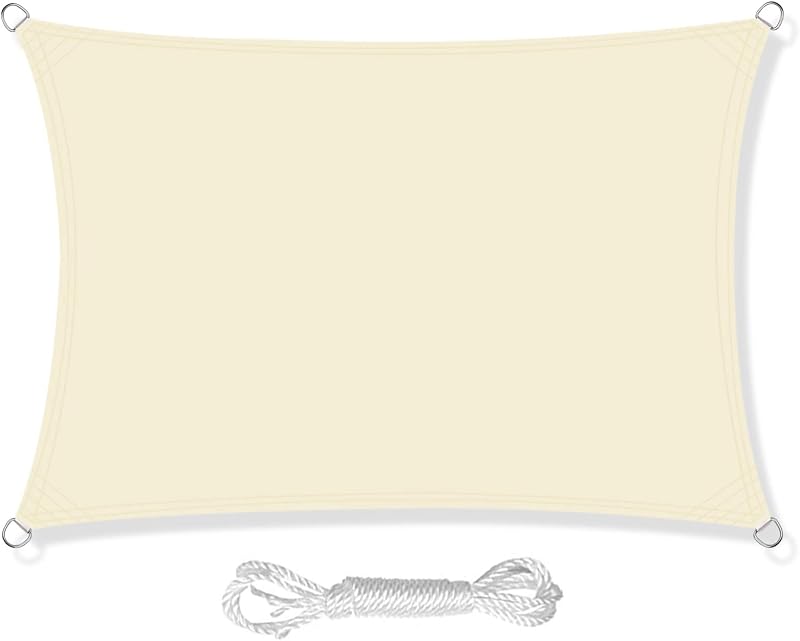 HEYOMART Sun Shade Sail 3m x 5m Rectangle Blue UV 98% Block ROS Rope