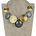 SUMAJU VTG 18KGP Gold Tone Round Choker Big Drop Acrylic Chain Bib Necklace for Women