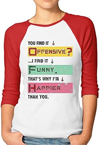 Lady You Find It Offensive I Find It Funny colorful Printing 3/4 Raglan Shirts Woman Baseball Jerseys