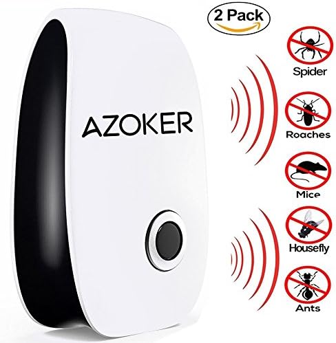 Ultrasonic Pest Repellent - Electronic Pest Control Plug In-Pest Repeller for Insect - Mice , Roaches , Bugs , fleas , Mosquitoes , Spiders - Set of 2