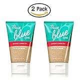 Apricot and White Tea Face Scrub 4 fl oz.- True Blue Spa by Bath & Body Works - Skin Smoothing Face Wash (Pack of 2)