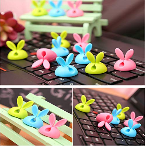 Kuke Rabbit Ear Cable Winder - Rabbit Ears Cable Holder Solid Silicone Cartoon Electrical Wire Cable Clamp,Set of 4 - Thumbnail 4