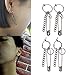 Milue 1Pair Safety Pin Shape Geometry Long Chain Tassel BTS Irregular Earring G-Dragon (B)