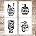 Funny Bathroom Signs (Set of 4) - Unframed - 11x14 | Bathroom Decor Wall Art