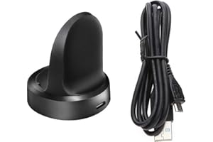 Emilydeals for Gear S3 Charger, Replacement Charging Cradle Dock for Samsung Gear S3 Classic/Frontier Smart Watch (Black)