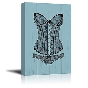 Sexy Woman Lingerie on Vintage Wooden Background