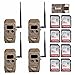 Cuddeback CuddeLink J Series J-1422 Black Flash 20MP Trail Camera 4-Pack with 8 Memory Cards and Focus Reader