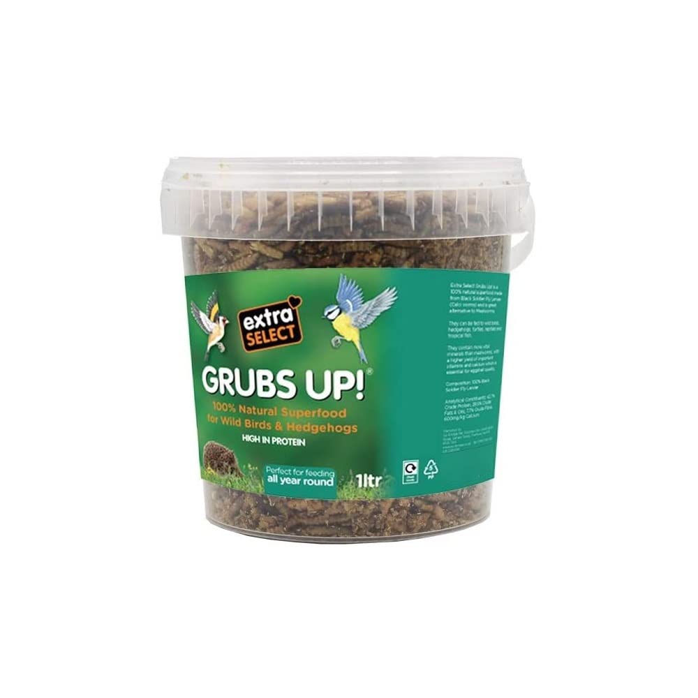 Extra Select Grubs Up - Black Soldier Fly Larvae For Wild Birds and Hedgehogs 1ltr