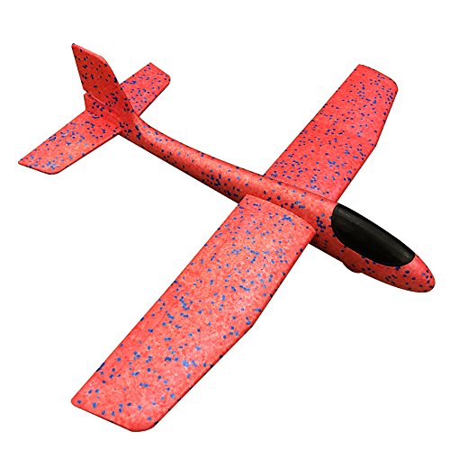 Throwing Glider Aircraft - Flying Toys Throwing Foam Airplane Inertia Glider Hand Launch Model Airplane Outdoor Sports Gift Free Flight Toy for Kids, Children, Boy, Girl (Red)