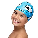 Fun Design Kids Silicone Swim Cap Animal Shaped for Boys and Girls Aged 2-6