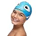 Silicone Swimming Cap for Kids from Swim Elite – Children Swim Cap for Boys and Girls Aged 4-12 – Fun Waterproof Junior SwimCap