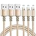 Lightning Cable, OYWIN 3PACK (6FT) Nylon Braided Charging Cable Cord Lightning to USB Cable Charger Compatible with iPhone X/8/7/6s/6/Plus/5SE/5s/5c/5, iPad, iPod and More (Gold)
