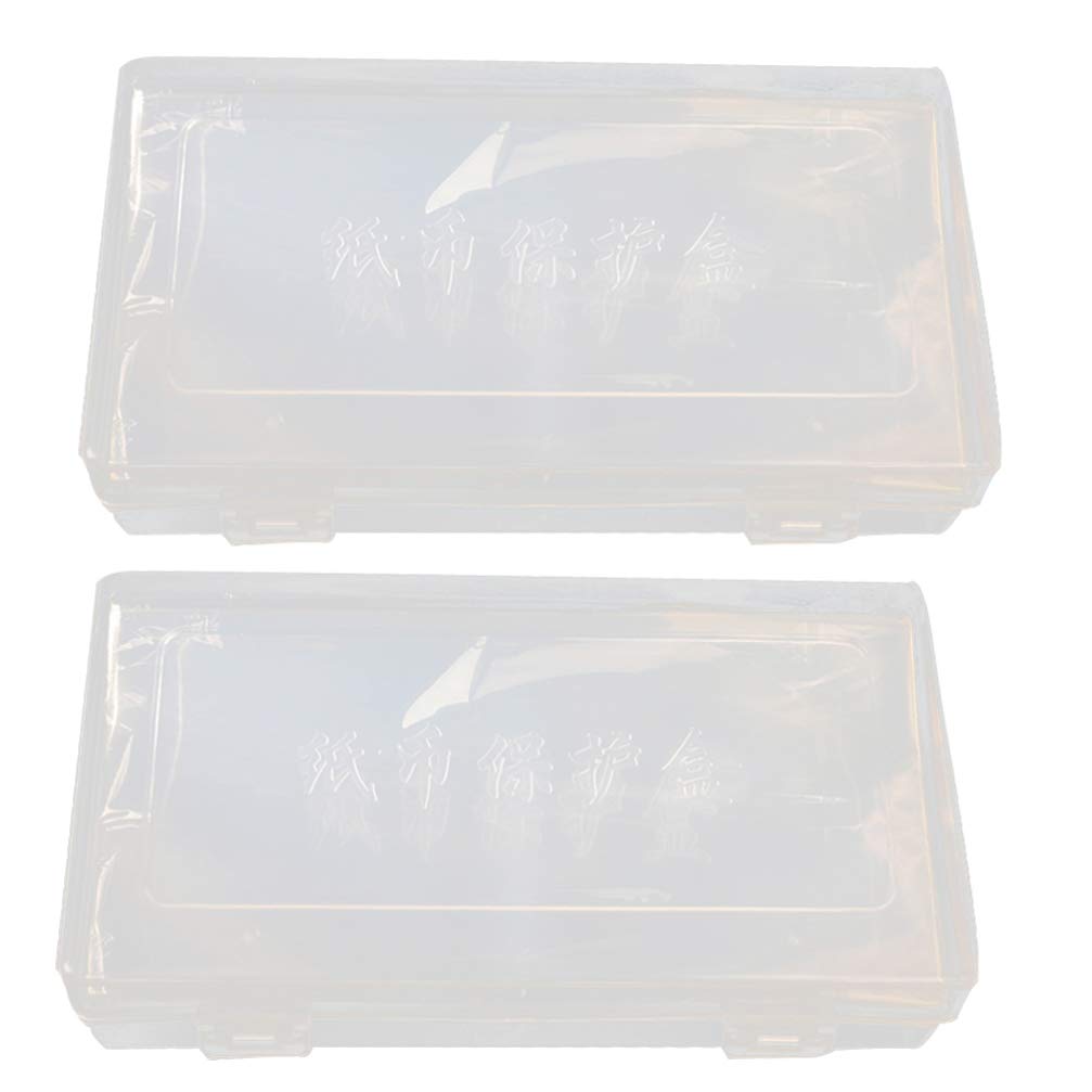 TOYANDONA 200pcs Plastic Paper Money Sleeves Album Banknotes Currency Collection Sleeves Protector Bag with 2pcs Storage Box