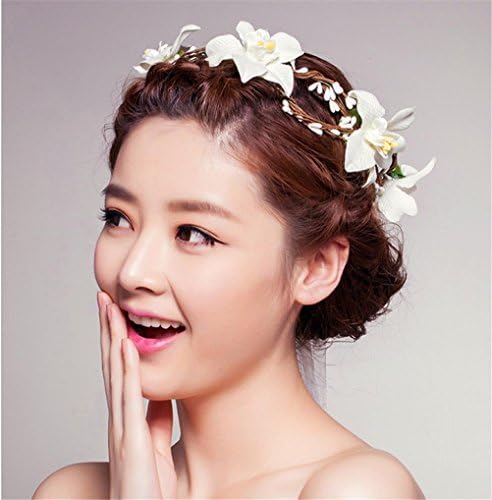 GCRAW® Garland Bridemaid Flower Bridal Wreath Vacation Artificial Flower Rattan Head Wreath For Hair Floral Bridal Hair Accessory Wedding Flower Headpiece