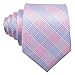Barry.Wang Plaid Ties Check Mens Necktie Set with Handkerchief Cufflinks Classic Stripe
