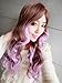 X&Y ANGEL New Two Tone Long Wavy Highlight Hair Wig Wigs Brown Mixed Purple K099