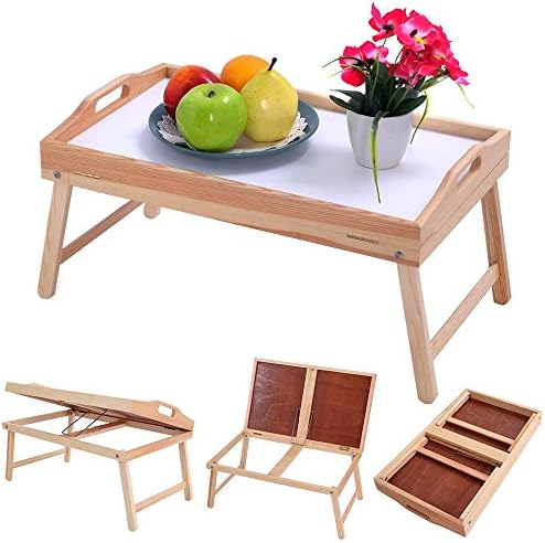 Wood Table Folding Tray Breakfast Laptop