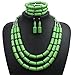 Thkmeet Fashion Handmade Bead Multilayer Statement Necklace Bracelet Earrings Jewelry Set