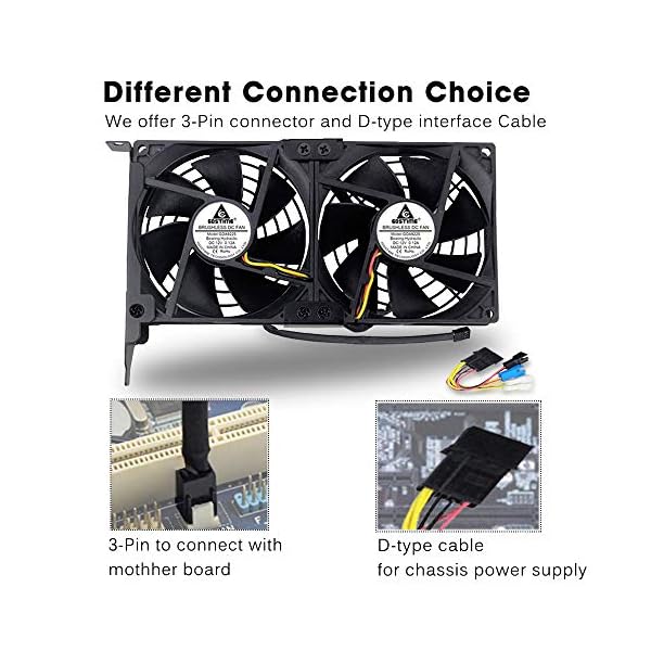 GDSTIME GPU Cooler Dual 92mm PCI Fan 12V GPU Fan DC Brushless