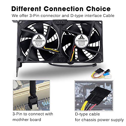 GDSTIME GPU Cooler Dual 92mm PCI Fan 12V GPU Fan DC Brushless Graphic Card Fan PCI Cooling Fan Video Card VGA Cooling Case fan - Image 6