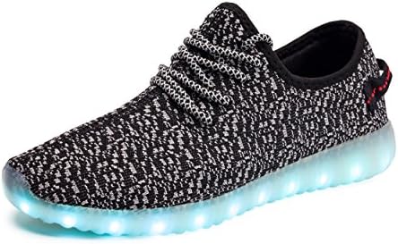 Ledion Unisex LED Light up Shoes for Women men Flashing Sneakers Shoes Lace-up Fashion Sneakers LD001B1-46