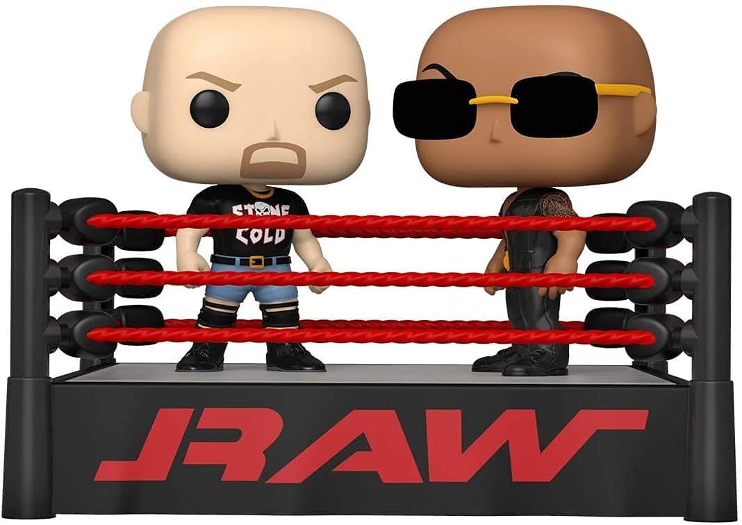 Funko Pop! Moment: WWE - Dwayne "The Rock" Johnson - the Rock Vs Stone Cold In Wrestling Ring 3/18 - Collectable Vinyl Figure - Gift Idea - Official Merchandise - Toys for Kids & Adults - Sports Fans