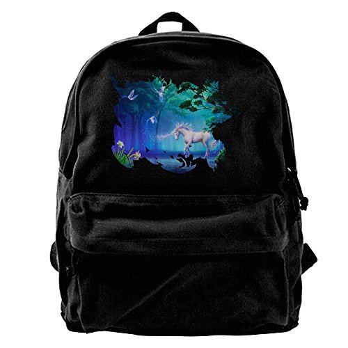 Sunvbg Canvas Backpacks Awesome Unicorn Canvas Backpack Travel Rucksack Backpack Daypack Knapsack Laptop Shoulder Bag