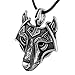 LANGHONG 1PCS Nodic Vikings Wolf Head Pendant Necklace Original Animal Jewelry Wolf Head hange …
