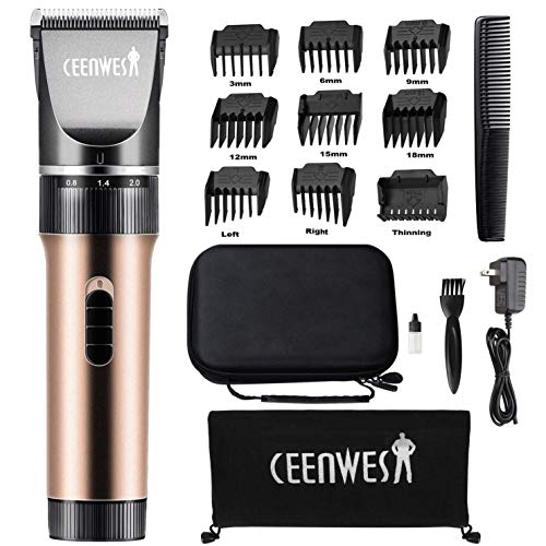 Ceenwes Hair Clippers Cordless Quiet Hair Trimmers Rechargeable Body Hair Removal Machine with 9 Combs&Carrying Bag for Women Father Mother Baby - Thumbnail 7