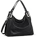 JOYSON Women Handbags PU Leather Shoulder Bags Top-Handle Satchel Tote Bags Purse Black