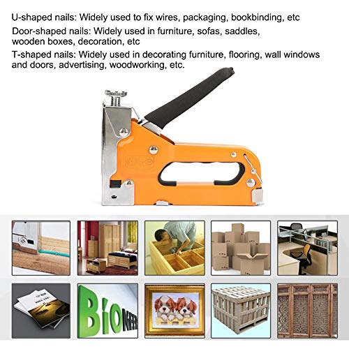 Asixx Manual Staple Gun, Hand Operated Nailer Nailing Tool for Decorating Furniture, Flooring, Wall, Windows and Doors, Advertising, Woodworking, etc.