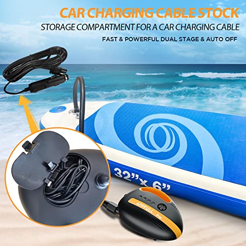 APPFULL 20PSI Paddle Board Pump Rechargeable Paddleboard Pump Electric Pump 12V DC Inflatable
