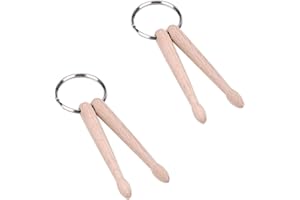 2Pcs Mini Drum Sticks Keychain Wood Drumsticks Percussion Key Ring Decoration Keyrings Deft and Professional, Drum and Percus