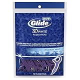 Oral-B Glide 3d White Floss Picks Radiant Mint, 75 Count