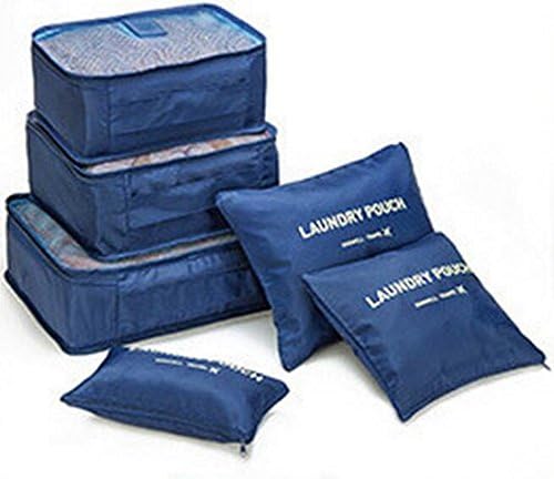 Travel Packing Cubes Set Organizer Bag for Luggage Navy Blue