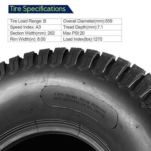 MaxAuto 22x10x10 22x10-10 22x10.00-10 22-10-10 Turf Lawn Mower Golf Cart Tractor Tires P332 4PLY, Set of 2 - Thumbnail 4