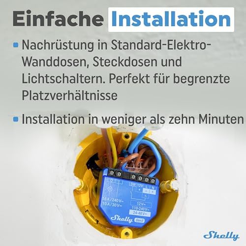 1 Gen3 - WLAN & Matter Smart-Schalter-Relais mit Potentialfreie Kontakte, 1 Kanal 16A, Lichtschalter, Garagentoröffner, Smart Home, Zeitschaltuhr, Alexa, Google, Kein Hub Erforderlich (2 Stück)