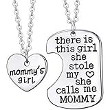 bestwishes2u Retro Circular Carving Alphabet Lettering Silver Necklace mom and girl Pendant Chain Necklace Jewelry