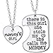 bestwishes2u Retro Circular Carving Alphabet Lettering Silver Necklace mom and girl Pendant Chain Necklace Jewelry