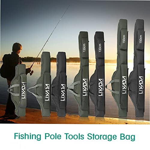 Lixada Portable Folding Fishing Rod Bag Outdoor Fishing Rod Bag 100cm 130cm 150cm