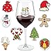 Christmas Wine Glass Drink Markers - Wine Charms Alternative - 18 Static Cling Reusable Stickers (Christmas)