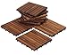 Bare Decor EZ-Floor Interlocking Flooring Tiles in Solid Teak Wood Oiled Finish (Set of 10), Long 9 Slat primary