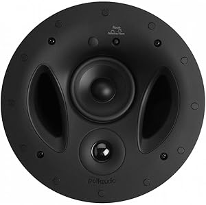 Polk Audio 90-RT 3-Way In-Ceiling Speaker - The Vanishing Series | Perfect for Mains, Rear or Side Surrounds | Paintable Wafer-Thin Sheer Grille | Dual Band-Pass Bass Ports for Low Frequencies