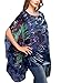 DJT Womens Floral Printed Chiffon Caftan Poncho Tunic Top One Size Blue