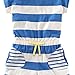 Fiream Girls Summer Shortsleeve Cotton Striped jumpsuitss(1002TZ,4T)