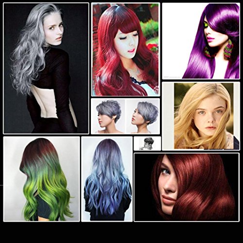TONSEE 100ML Fashion Permanent Punk Hair Dye Light Gray Silver Color Cream (Purple 01) - Thumbnail 4
